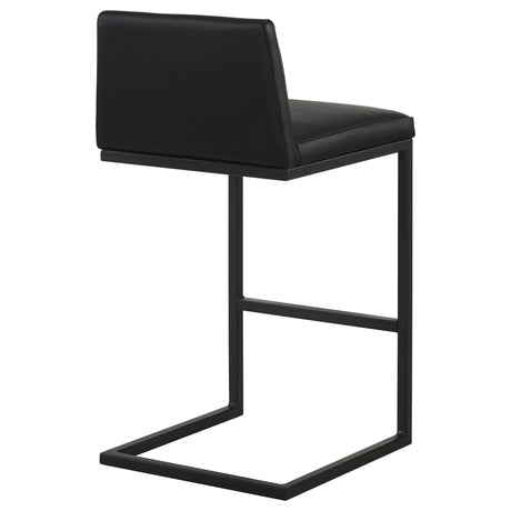 Vardon Black Genuine Leather Bar Stool, Set of 2 from Coaster - Luna Furniture