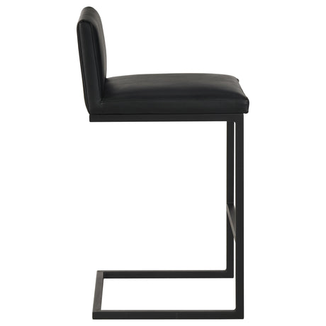 Vardon Black Genuine Leather Bar Stool, Set of 2 from Coaster - Luna Furniture