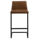 Vardon Dark Brown Genuine Leather Bar Stool (Set of 2) from Coaster - Luna Furniture