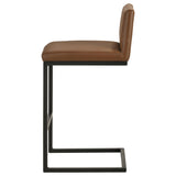 Vardon Dark Brown Genuine Leather Bar Stool, Set of 2 from Coaster - Luna Furniture