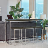Cassidy Dark Oak and Chrome 4-Piece Rectangle Counter Height Set from Coaster - Luna Furniture