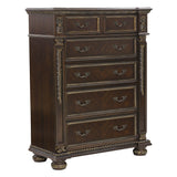 Catalonia Cherry 5-Piece Bedroom Set (Queen Bed, Nightstand, Dresser, Mirror, Chest) from Homelegance - Luna Furniture