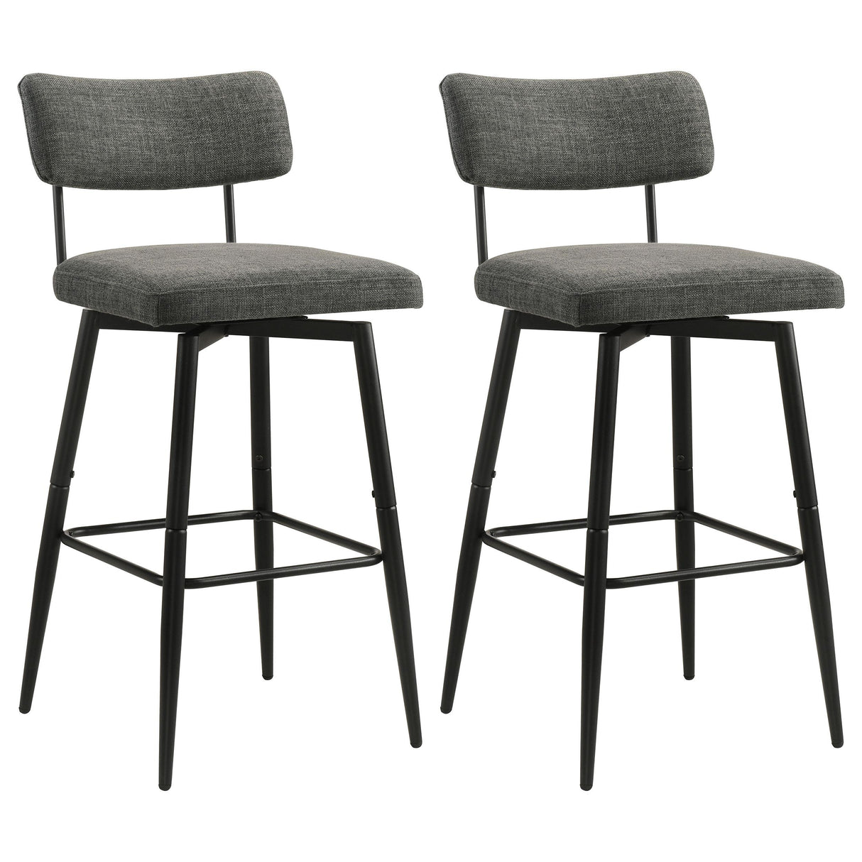 Levine Gray Fabric Upholstered Swivel Bar Chair, Set of 2 from Coaster - Luna Furniture