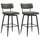 Levine Gray Fabric Upholstered Swivel Bar Chair, Set of 2 from Coaster - Luna Furniture