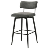 Levine Gray Fabric Upholstered Swivel Bar Chair, Set of 2 from Coaster - Luna Furniture