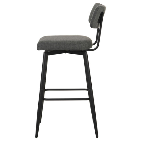 Levine Gray Fabric Upholstered Swivel Bar Chair, Set of 2 from Coaster - Luna Furniture
