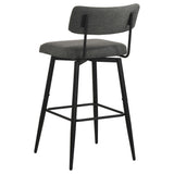 Levine Gray Fabric Upholstered Swivel Bar Chair, Set of 2 from Coaster - Luna Furniture