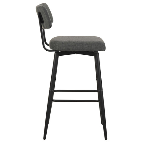 Levine Gray Fabric Upholstered Swivel Bar Chair, Set of 2 from Coaster - Luna Furniture