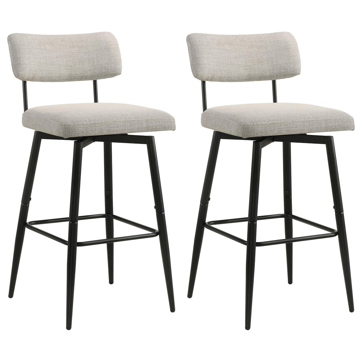 Levine Fabric Upholstered Swivel Bar Chair Cream (Set of 2) from Coaster - Luna Furniture