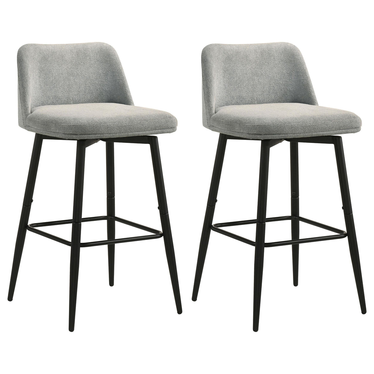 Mellor Grey Fabric Upholstered Swivel Bar Chair (Set of 2) from Coaster - Luna Furniture