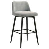Mellor Grey Fabric Upholstered Swivel Bar Chair (Set of 2) from Coaster - Luna Furniture