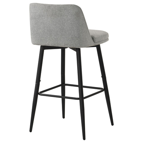 Mellor Grey Fabric Upholstered Swivel Bar Chair, Set of 2 from Coaster - Luna Furniture