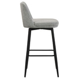 Mellor Grey Fabric Upholstered Swivel Bar Chair, Set of 2 from Coaster - Luna Furniture