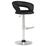 Travia Black Adjustable Leatherette Swivel Bar Stool and Chrome from Coaster - Luna Furniture