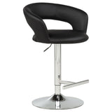 Travia Black Adjustable Leatherette Swivel Bar Stool and Chrome from Coaster - Luna Furniture