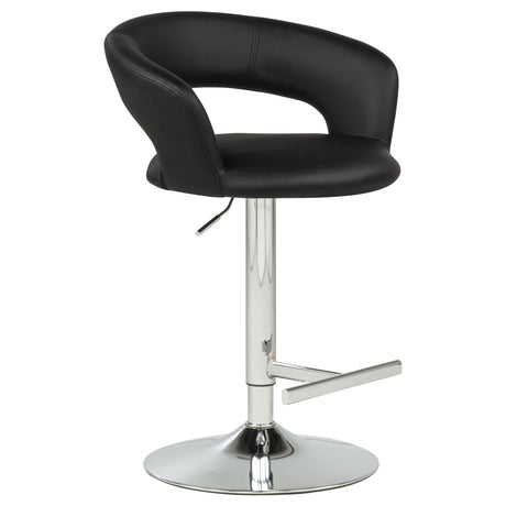 Travia Black/Chrome Adjustable Leatherette Swivel Bar Stool from Coaster - Luna Furniture