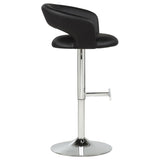 Travia Black Adjustable Leatherette Swivel Bar Stool and Chrome from Coaster - Luna Furniture