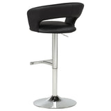 Travia Black Adjustable Leatherette Swivel Bar Stool and Chrome from Coaster - Luna Furniture