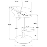 Travia Black/Chrome Adjustable Leatherette Swivel Bar Stool from Coaster - Luna Furniture
