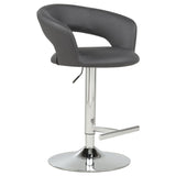 Travia Gray/Chrome Adjustable Leatherette Swivel Bar Stool from Coaster - Luna Furniture