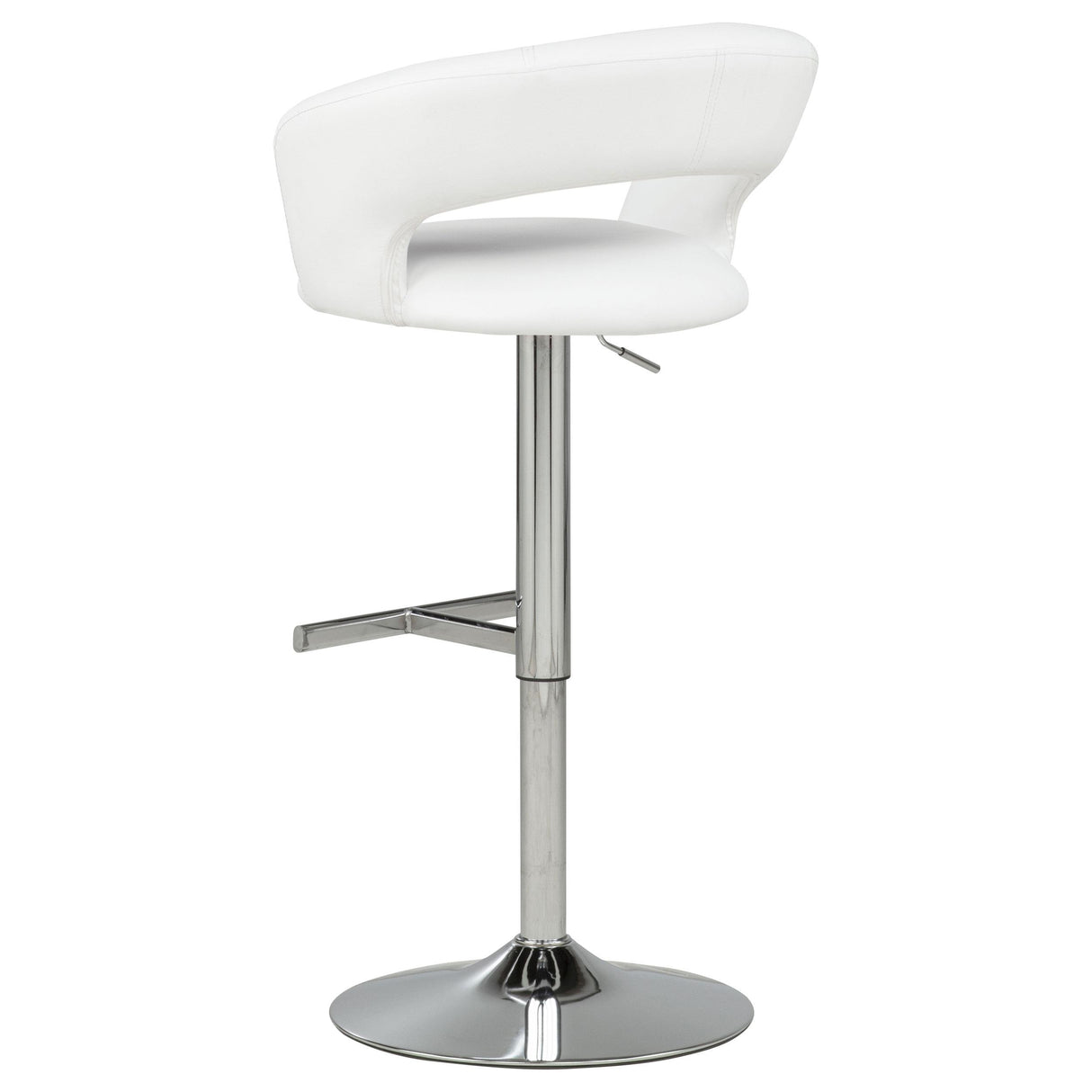 Travia White Adjustable Leatherette Swivel Bar Stool and Chrome from Coaster - Luna Furniture