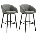 Rainer Charcoal Fabric Upholstered Swivel Bar Chair (Set of 2) from Coaster - Luna Furniture