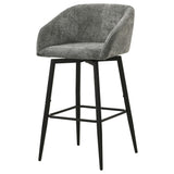 Rainer Charcoal Fabric Upholstered Swivel Bar Chair, Set of 2 from Coaster - Luna Furniture