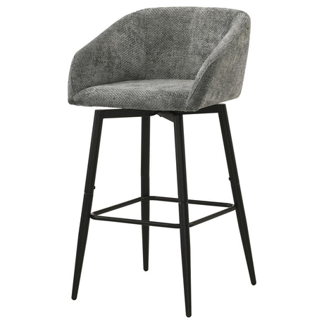 Rainer Charcoal Fabric Upholstered Swivel Bar Chair, Set of 2 from Coaster - Luna Furniture