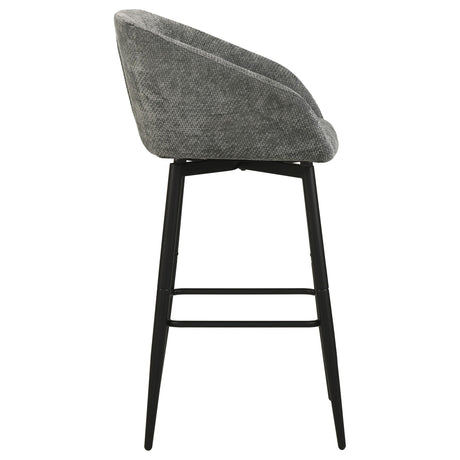 Rainer Charcoal Fabric Upholstered Swivel Bar Chair, Set of 2 from Coaster - Luna Furniture