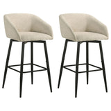 Rainer Cream Fabric Upholstered Swivel Bar Chair (Set of 2) from Coaster - Luna Furniture