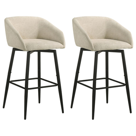 Rainer Cream Fabric Upholstered Swivel Bar Chair, Set of 2 from Coaster - Luna Furniture