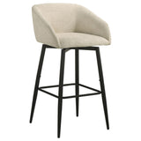 Rainer Cream Fabric Upholstered Swivel Bar Chair (Set of 2) from Coaster - Luna Furniture