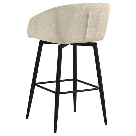 Rainer Cream Fabric Upholstered Swivel Bar Chair, Set of 2 from Coaster - Luna Furniture
