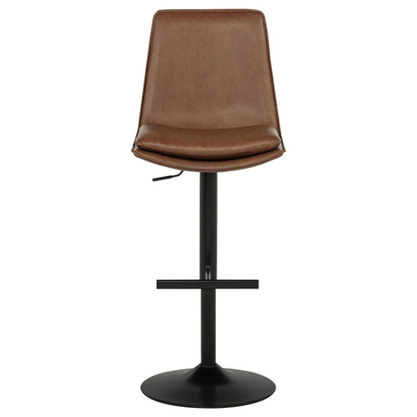 Eldridge Coffee / Black Faux Leather Upholstered Adjustable Bar Stool from Coaster - Luna Furniture