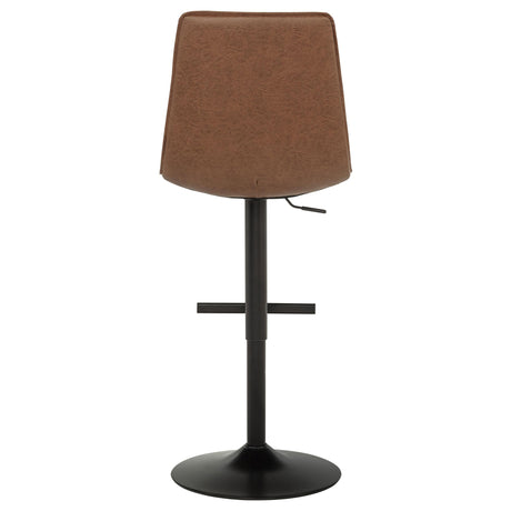 Eldridge Coffee / Black Faux Leather Upholstered Adjustable Bar Stool from Coaster - Luna Furniture