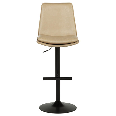 Eldridge Tan / Black Faux Leather Upholstered Adjustable Bar Stool from Coaster - Luna Furniture