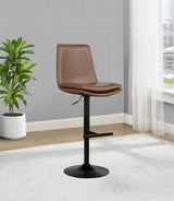 Eldridge Coffee and Black Faux Leather Upholstered Adjustable Bar Stool from Coaster - Luna Furniture