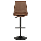 Eldridge Coffee and Black Faux Leather Upholstered Adjustable Bar Stool from Coaster - Luna Furniture
