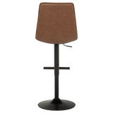 Eldridge Coffee and Black Faux Leather Upholstered Adjustable Bar Stool from Coaster - Luna Furniture