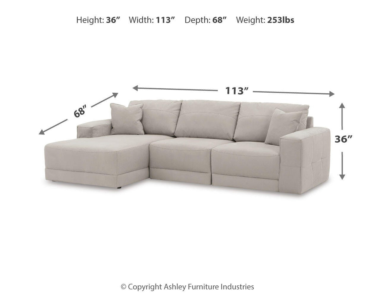 Next-Gen Gaucho Gray 3-Piece LAF Chaise Sectional from Ashley - Luna Furniture