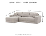 Next-Gen Gaucho Gray 3-Piece LAF Chaise Sectional from Ashley - Luna Furniture