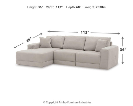 Next-Gen Gaucho Gray 3-Piece LAF Chaise Sectional from Ashley - Luna Furniture