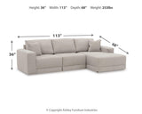 Next-Gen Gaucho Gray 3-Piece RAF Chaise Sectional from Ashley - Luna Furniture