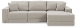 Next-Gen Gaucho Gray 3-Piece RAF Chaise Sectional from Ashley Furniture - Luna Furniture