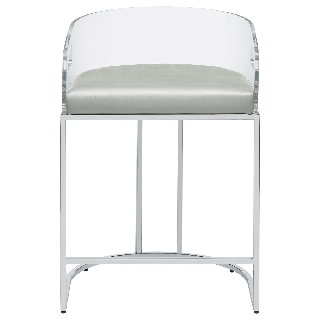 Thermosolis Gray and Chrome Acrylic Back Counter Height Stools, Set of 2 from Coaster - Luna Furniture