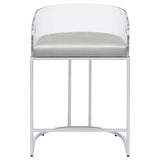 Thermosolis Gray and Chrome Acrylic Back Counter Height Stools, Set of 2 from Coaster - Luna Furniture