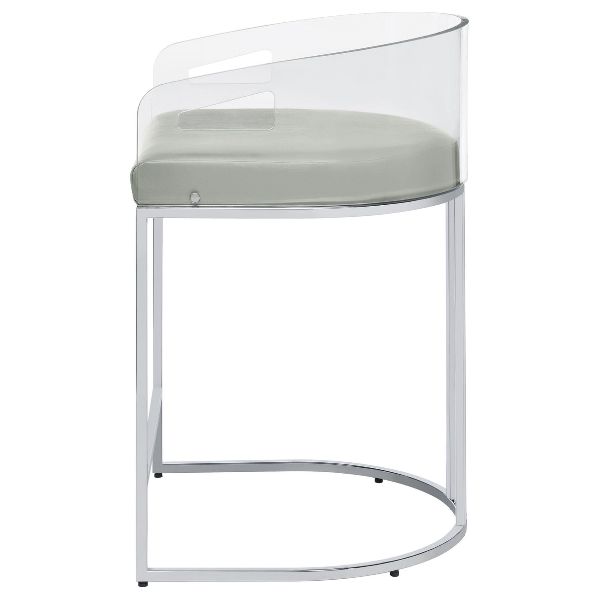 Thermosolis Gray and Chrome Acrylic Back Counter Height Stools, Set of 2 from Coaster - Luna Furniture