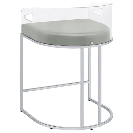 Thermosolis Gray and Chrome Acrylic Back Counter Height Stools, Set of 2 from Coaster - Luna Furniture