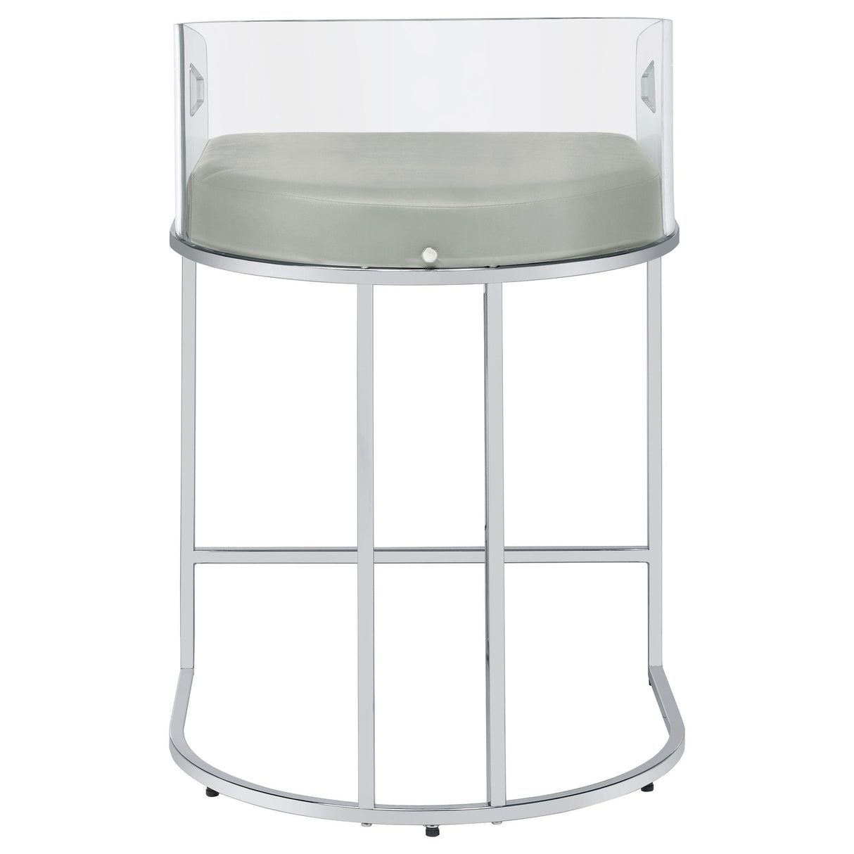 Thermosolis Gray and Chrome Acrylic Back Counter Height Stools, Set of 2 from Coaster - Luna Furniture