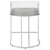 Thermosolis Gray and Chrome Acrylic Back Counter Height Stools, Set of 2 from Coaster - Luna Furniture